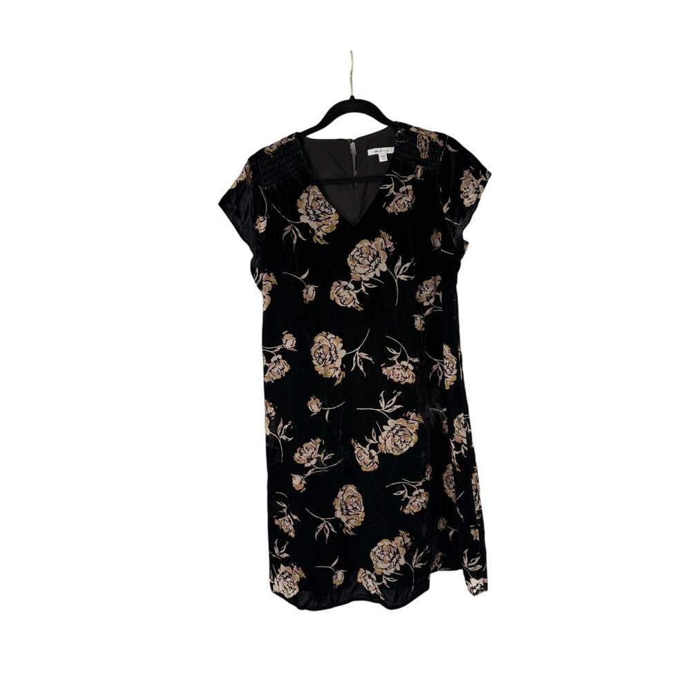 J. Jill Pure Elements Velvet Floral Burnout Shift Dress Womens Small Petite